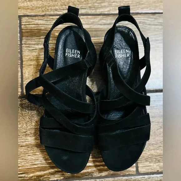 Eileen Fisher Shoes - EILEEN FISHER EXTRA LEATHER PLATFORM STRAPPY SANDAL SZ 7 US